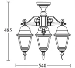 Потолочный светильник уличный Oasis Light QUADRO M 79970MA/3 Bl (220V, фонарь, IP44)