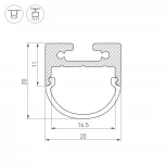 Профиль SL-LINE-2011M-2000 ANOD (Алюминий) 023720 Arlight SL-LINE
