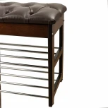 Банкетка Грейс орех, к/з Ева 1, каретная стяжка Л Mebelik арт.008581