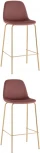 Стул барный Валенсия SN велюр пыльно-розовый золотые ножки 2 шт Stool Group (арт.УТ000038303)