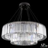 Подвесная люстра светодиодная APL LED Sicilia SH09.93.2D.A.Ni.4000 (220V, хрусталь, на тросе, круглые)