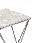 Журнальный столик Stool Group Авалон 61*61 серый мрамор сталь темный хром УТ000036334