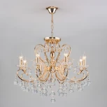 Подвесная люстра Eurosvet Collana 10096/8 золото/прозрачный хрусталь Strotskis