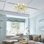 Подвесная люстра Arte Milano AM349920 349920/8-4 CG (220V, подвески, на цепи, подсвечник, свеча)