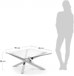 Журнальный стол La Forma (ex Julia Grup) Kamido (Серебряный,Хром,Прозрачный/ Металл,Сталь,Стекло)