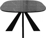 Стол DikLine SFK110 стекло черное мрамор глянец,подстолье черное,опоры черные (2 уп.)
