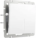 Выключатель одноклавишный проходной с подсветкой (белый матовый) Werkel W1112161 (a062400)