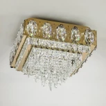 Потолочная люстра светодиодная хрустальная с пультом и управлением смарфоном с регулировкой цветовой температуры и яркости LED4U LED4U L9438-500-500 GD с УД