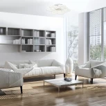 Потолочная люстра светодиодная Escada Agata 10264/6LED 88Вт, изменение цветовой температуры с помощью выключателя, металл/акрил, белый (220V, пульт управления, круглые)