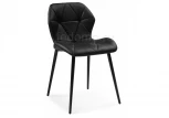 Стул Woodville на металлокаркасе Вальд экокожа черный / черный глянец 464190