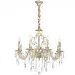 Подвесная люстра Lucia Tucci Barletta 1730.8 cream white (220V, хрусталь K10, на цепи, подсвечник, свеча)