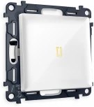 Комплект механизма Ambrella Volt 1-клавишного выключателя с подсветкой 3200K ALFA MA102010 Белый глянец QUANT