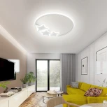 Потолочная светодиодная люстра Natali Kovaltseva Stars LED LAMPS 81180 с пультом ДУ, моб. приложением 100W, белый, LED (регулировка яркости, 220V, круглые, звезды)