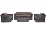 Лаунж-зона из искусственного ротанга, цвет графит 4SIS Капучино KS3C2T-4-SET graphite
