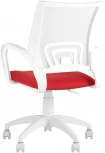 Кресло офисное TopChairs ST-BASIC-W красная ткань крестовина белый пластик УТ000036062