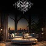 Подвесная люстра большая Loft It Mira 10259/1200 Silver Asfour (LED, 220V, на тросе)