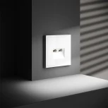 Розетка двойная Ethernet RJ-45 (белый глянцевый) Voltum S70 VLS060201