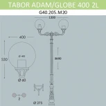 Наземный фонарь Fumagalli Globe 400 G40.205.M20.AYE27 (220V, шарики, IP65)