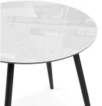 Стеклянный стол Notta Абилин 90х76 ультра белое стекло / черный / черный матовый 516540