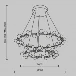 Подвесная люстра ярусная Maytoni Tessara MOD081PL-L84G3K (LED, 220V, на тросе, шарики, круглые)