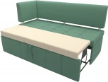 Диван кухонный прямой Стоун с углом левый (Зеленый/Рогожка) Лига Диванов арт.123207L