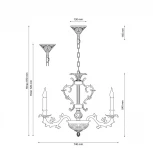 Подвесная люстра Lucia Tucci Firenze 1780.8.2 antique gold (220V, на цепи, подсвечник, свеча, листья, ветки)