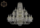 Подвесная большая люстра Art Classic 11.23 11.23.20+10+5.360.3d.Gd.Dr (220V, хрусталь, на цепи, подсвечник, свеча)