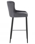 Стул барный CHRISTIAN'75 (черные ножки, темно-серый велюр (V108-91))