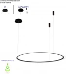 Подвесной светильник светодиодный с пультом Crystal Lux MANZANA SP40W LED BLACK (220V, на тросе, кольцо)