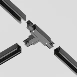 Коннектор Т-образный левый Trinity черный (трехфазный) Maytoni Technical TRA005CT-31B-L (220V)