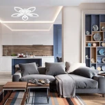 Потолочный светодиодный светильник 84Вт, 6180Лм, 3500-4000К, Ra>80, плавная регулировка мощности, изменение цветовой температуры, ночник,  металл/акрил, белый