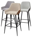 Барный стул M-City PUNCH светло-серый меланж FC-01/ экокожа антрацит RU-08