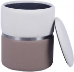 Пуф Кэрри с ящиком серебро шенилл светло-коричневый Stool Group арт.УТ000039381