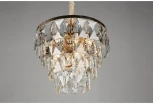 Подвесная люстра ярусная Omnilux 729 OML-72903-12 (220V, хрусталь, на цепи, круглые)