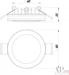 Точечный светильник встраиваемый APL LED Ingrid 3322.LD109R/7W/4K (220V, круглые, IP40)