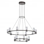 Подвесная люстра Odeon Light Defance 7143/110L черный gun powder/акрил/металл IP20 LED 93W 5960Лм 3000K 220V