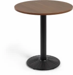 Tiaret Круглый стол из орехового дерева с черной металлической ножкой Ø 69,5 см La Forma (ex Julia Grup) арт.147977