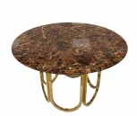 Стол обеденный IST-CASA Лори F-1386-1.1, 122х122х76 см, коричневый мрамор