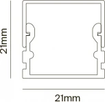 Алюминиевый профиль накладной 21x21 Maytoni Led Strip ALM007S-2M