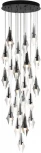 Потолочная каскадная люстра Odeon Light Afalina 5442/137L черный/бел.матовый/прозрачн./дымчатый/металл/стекло LED*137W 3000K (220V, на проводе)