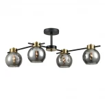 Потолочная люстра на штанге Lumion Emina 8059/4C черный, медь/дымчатый металл/стекло E27 4*60W 220V