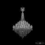 Подвесная большая люстра Bohemia 1415 1415/32+24+16+8/700/XL-320/3d G (220V, подвески, на цепи, подсвечник, свеча)