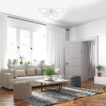 Потолочная люстра светодиодная Escada Aquarius 10289/6LED BL 100Вт, с ПДУ, металл/акрил, белый/прозрачный (220V)