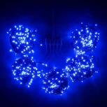 Комплект 5 Синих Нитей по 20м, 900 LED, Провод Черный Силикон, IP65