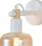 Бра Escada Skald 1109/1A White 1x40 E14, металл/стекло/дерево, белый/янтарный (220V, круглые)