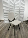 Обеденный стул M-City ELLEN WZ2042-18 белая галька/ RU-07 серая сталь/ черный каркас
