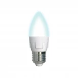 Лампочка светодиодная свеча белая E27 7W 4000K Uniel LED-C37 7W/NW/E27/FR PLP01WH
