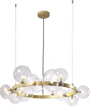 Подвесная люстра Crystal Lux AGATA SP15 V2 GOLD/TRANSPARENTE (220V, на тросе, шарики)