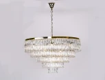 Подвесная большая люстра каскадная Newport 10120 10129+17/C gold (220V, хрусталь, на цепи)