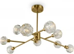 Потолочная люстра на штанге Freya Grace FR5114PL-09BZ (220V, хрусталь, шарики, молекулы)